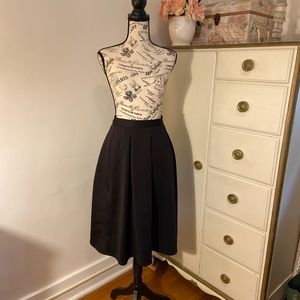 Black Skirt - Cinched waist, Elegant flare